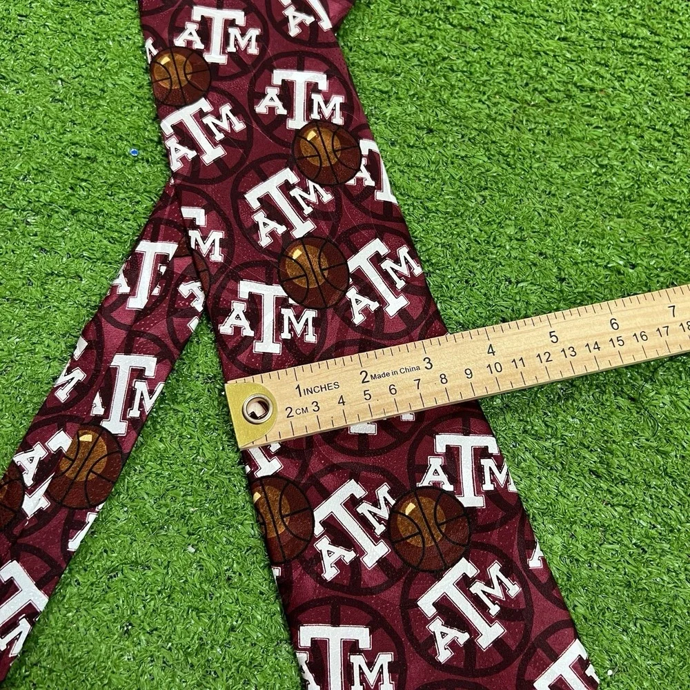 Vintage Texas A&M‎ Team Issue Tie Aggie Basketball Coach Signed Tony Barone 1995